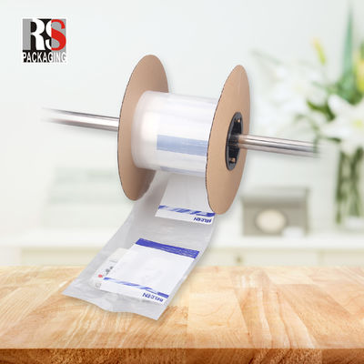 สัญลักษณ์ที่กําหนดเอง กระเป๋าสะพาย LDPE เปิดก่อนบนม้วนสําหรับเครื่องจักรอัตโนมัติ
