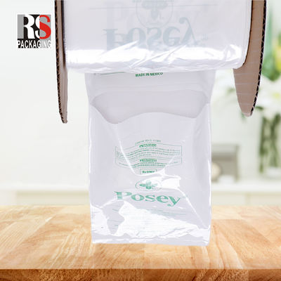 LDPE กระเป๋าพลาสติกใส เปิดก่อนกระเป๋าพอลี่บนกล่องด้านข้าง Gusset กระเป๋ารถยนต์สําหรับเสื้อผ้า