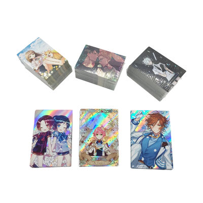 การ์ดโฮโลแกรฟิคที่กําหนดเอง การ์ดเทรดกระจ่างกระจ่าง การ์ดเกมการ์ดครอบครอบการป้องกันการ์ด