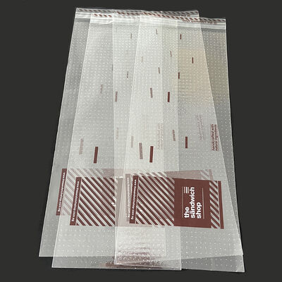 ถุงบรรจุภัณฑ์แซนวิชผักสดสีเขียวพิมพ์กราเวียร์แบบซีลความร้อน OPP เจาะรูขนาดเล็กแบบกำหนดเอง