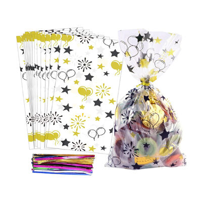 จีนผลิต Custom Printing ชัดเจนโปร่ง Cello แคนดี้ ปาร์ตี้วันเกิด โชคลาตี้ โชคลาตี้ กระเป๋าขนม