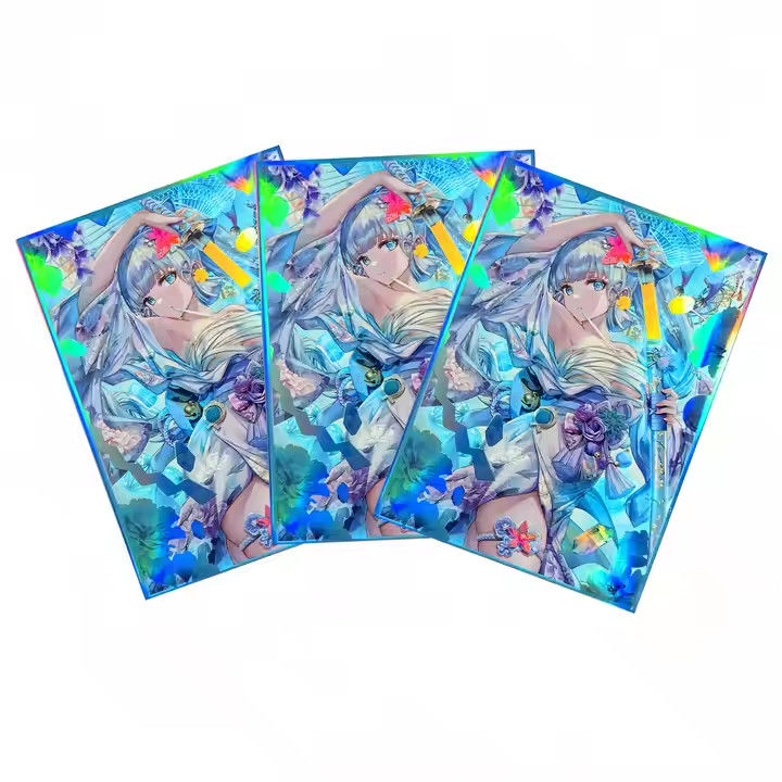 การ์ดขนาดธรรมดาแบบโฮโลแกรฟิก 60ct สําหรับ MTG / TCG / PTCG Art Anime Printing Card Sleeves