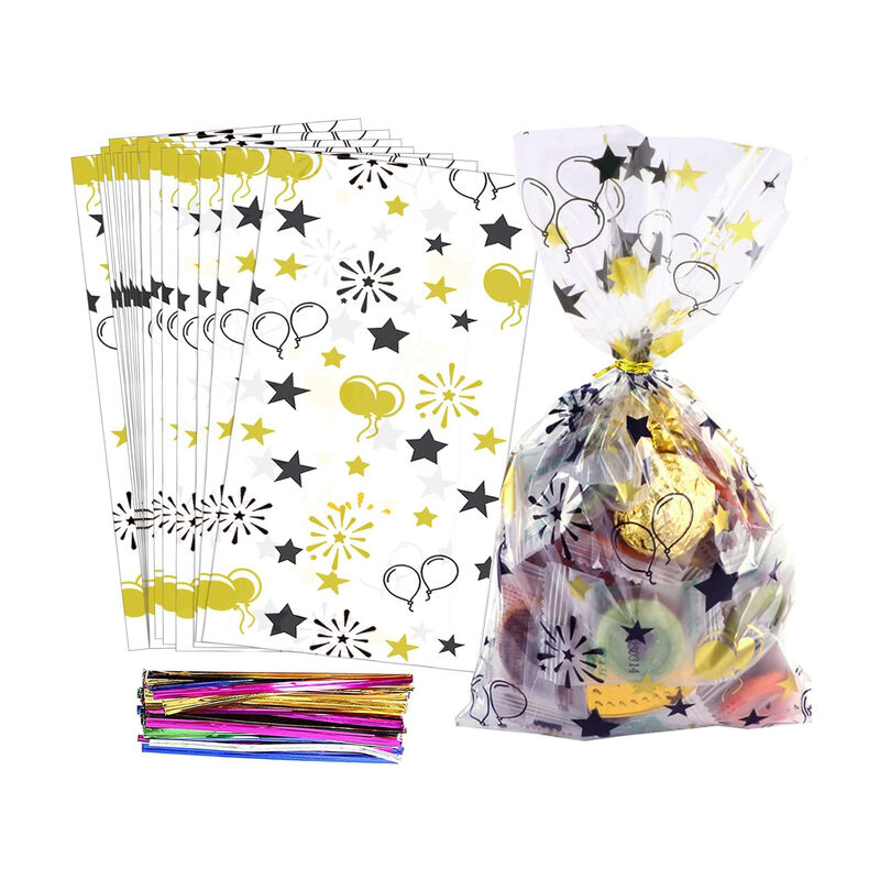 จีนผลิต Custom Printing ชัดเจนโปร่ง Cello แคนดี้ ปาร์ตี้วันเกิด โชคลาตี้ โชคลาตี้ กระเป๋าขนม